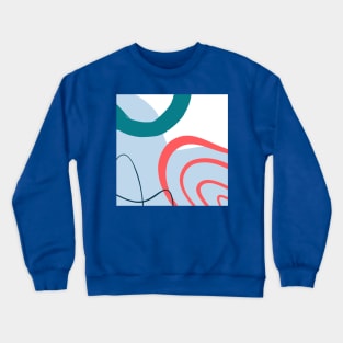 Urban Blue Red Circling Side Abstract Art Crewneck Sweatshirt